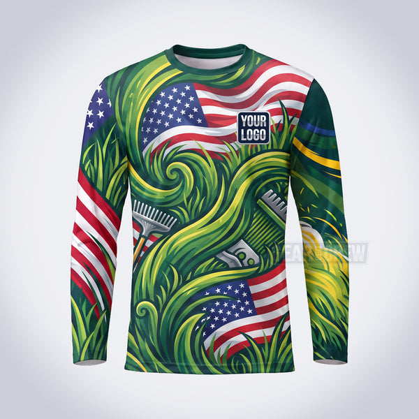Patriot Field lawn care custom work shirt
