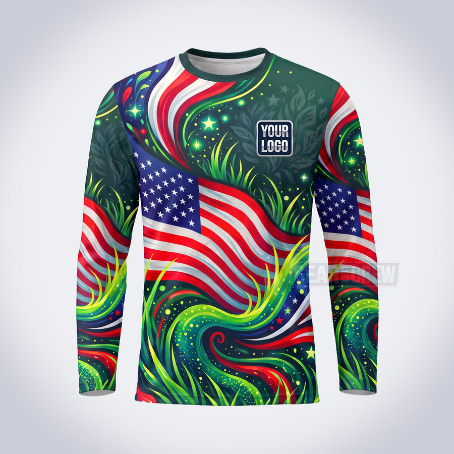 Flag Parade lawn care custom work shirt