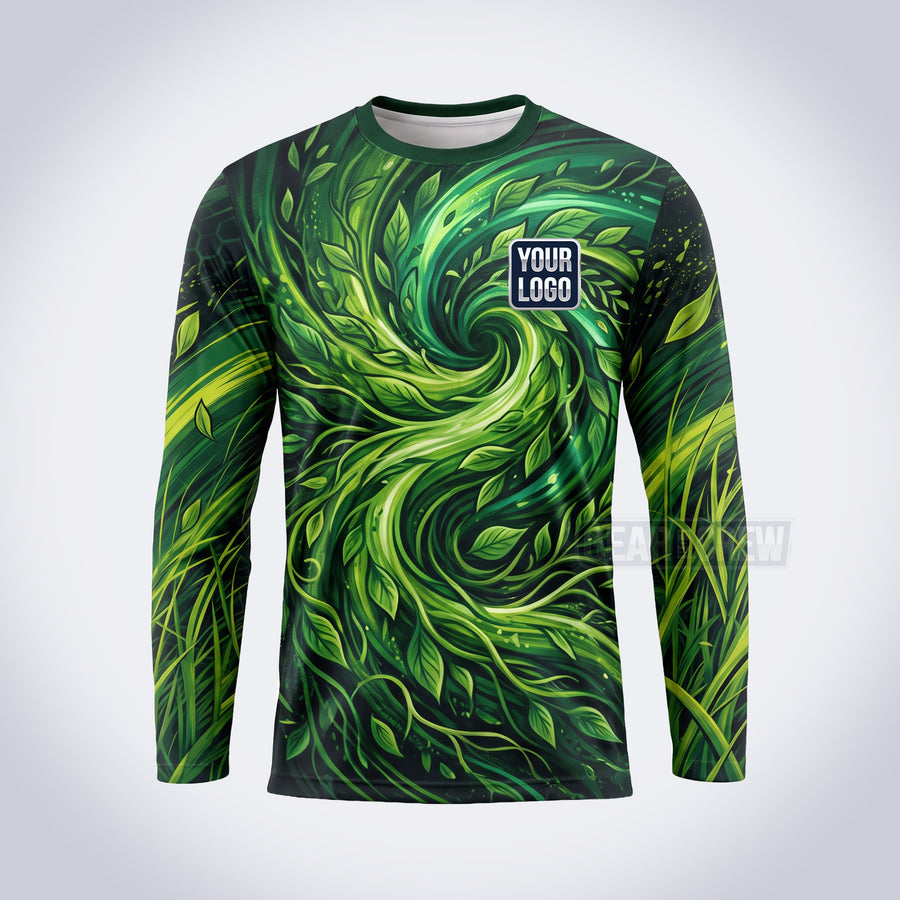 Emerald Swirl lawn care custom work shirt