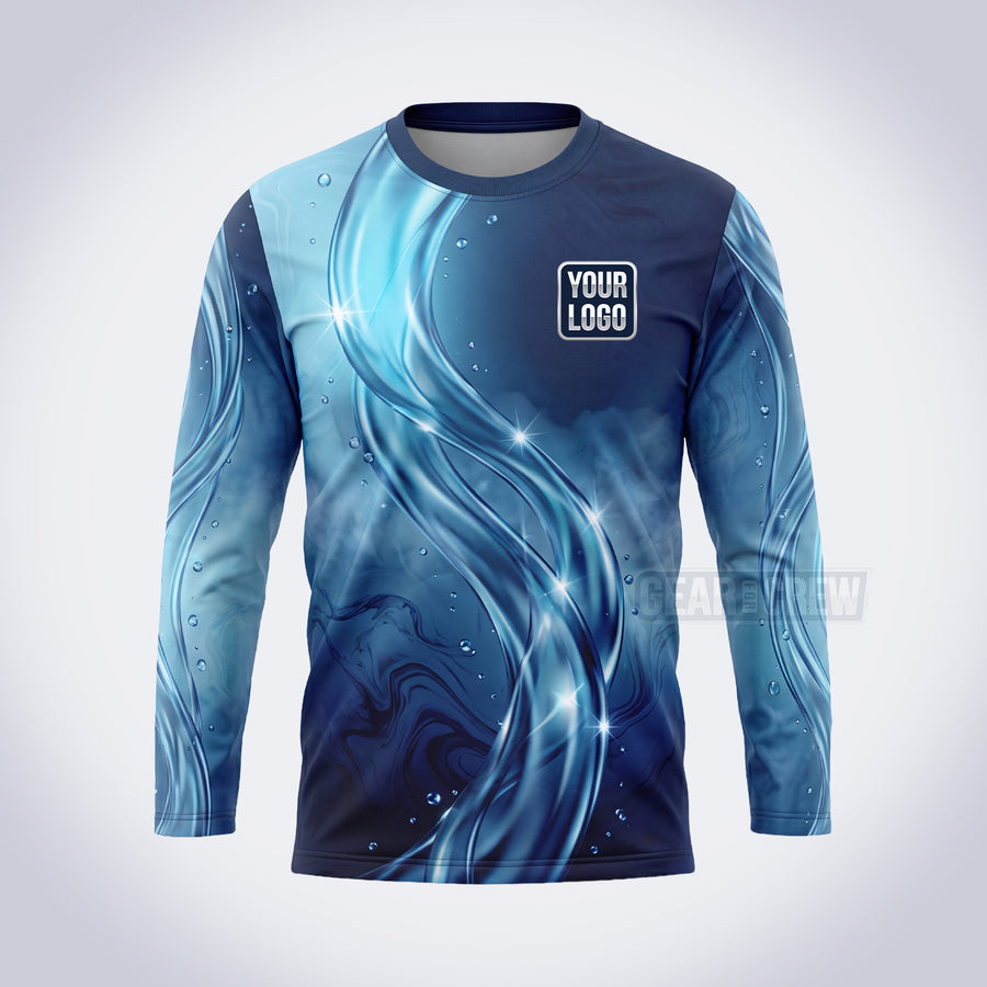GPWD022 - Blue Silk Deep Water Signature Collection - Custom Work Shirt, Premium Sublimation