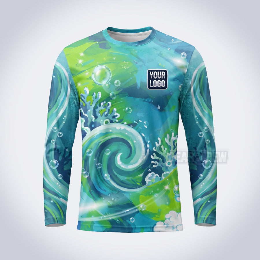 GPWE013 - Green Curl Explode Water Collection - Custom Work Shirt, Premium Sublimation