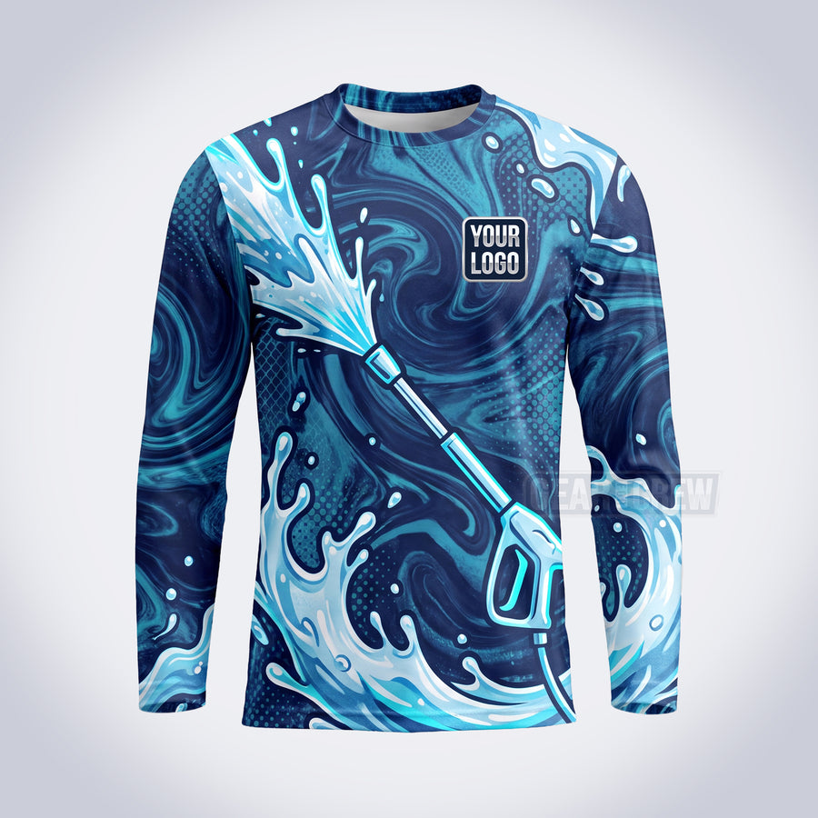 GPWE017 - Blue Blast Explode Water Collection - Custom Work Shirt, Premium Sublimation