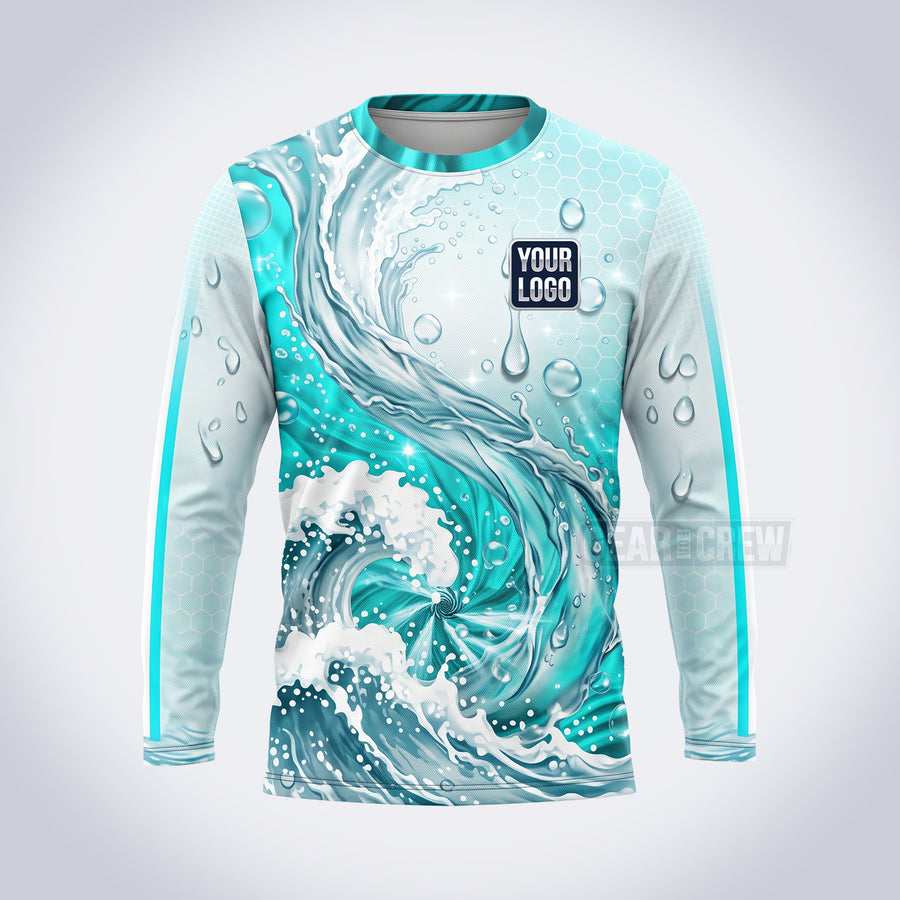 GPWN007 - Aqua Swirl Water Natural Collection - Custom Work Shirt, Premium Sublimation