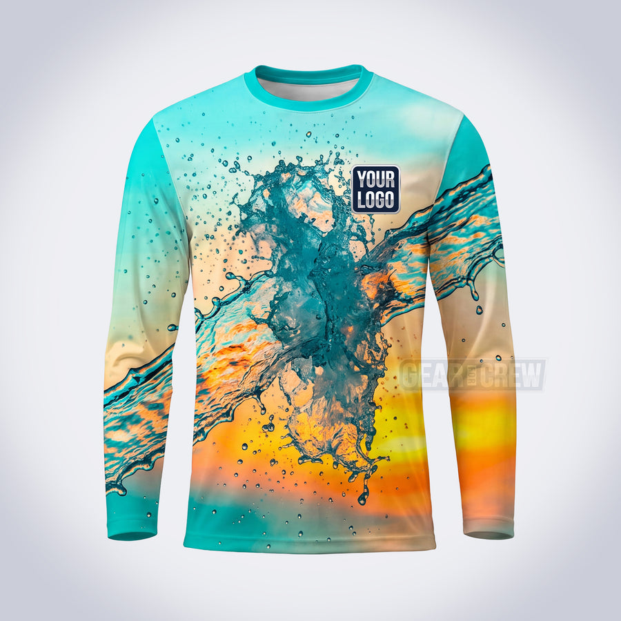 GPWN028 - Sunset Splash Water Natural Collection - Custom Work Shirt, Premium Sublimation