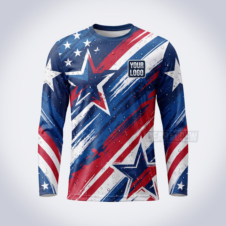 GPWP003 - Star Spangled USA Patriot Water Collection - Custom Work Shirt, Premium Sublimation