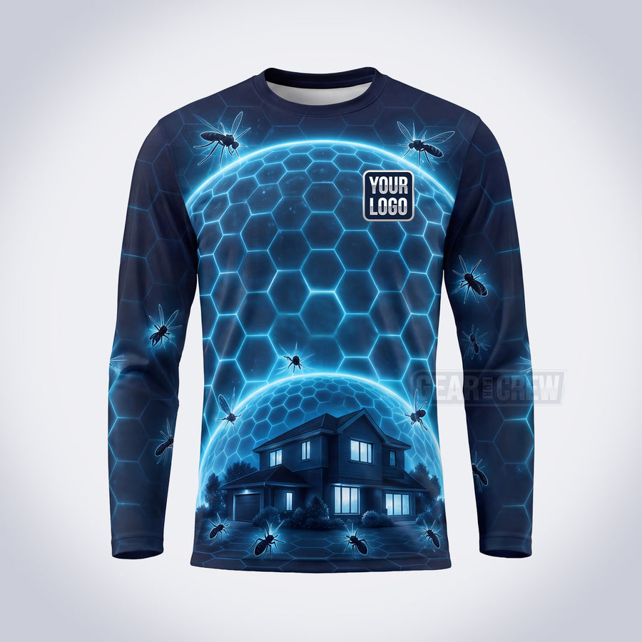 PCSC001 - Neon Grid Pest Signature Collection - Custom Work Shirt for Pest Control & Extermination, Premium Sublimation