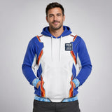 Frost & Flame HVAC Signature HVAC work shirt — hoodie on model, front view, premium all-over sublimation