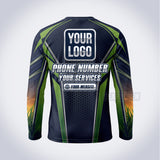 Golden Sunset lawn care custom work shirt
