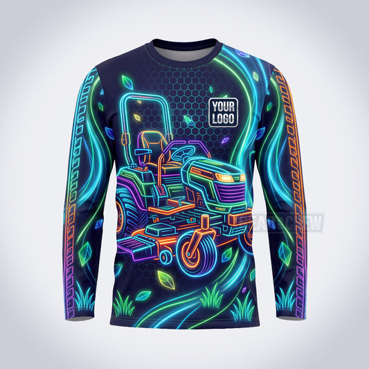 Neon Rider lawn care custom work shirt