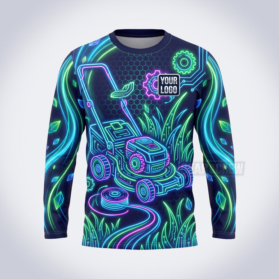 Neon Mower lawn care custom work shirt