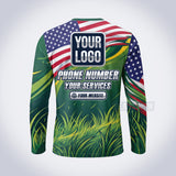 Old Glory Grass lawn care custom work shirt