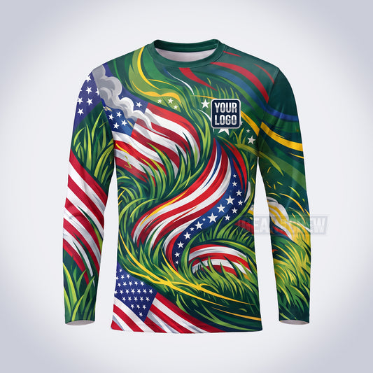 Freedom Wave lawn care custom work shirt