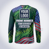 Patriot Star lawn care custom work shirt