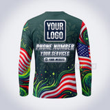 Flag Parade lawn care custom work shirt
