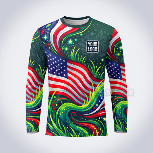 Flag Parade lawn care custom work shirt