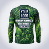 Emerald Swirl lawn care custom work shirt