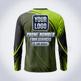 Lime Split lawn care custom work shirt