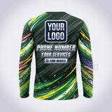 Chainsaw Patriot lawn care custom work shirt