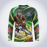 Chainsaw Patriot lawn care custom work shirt