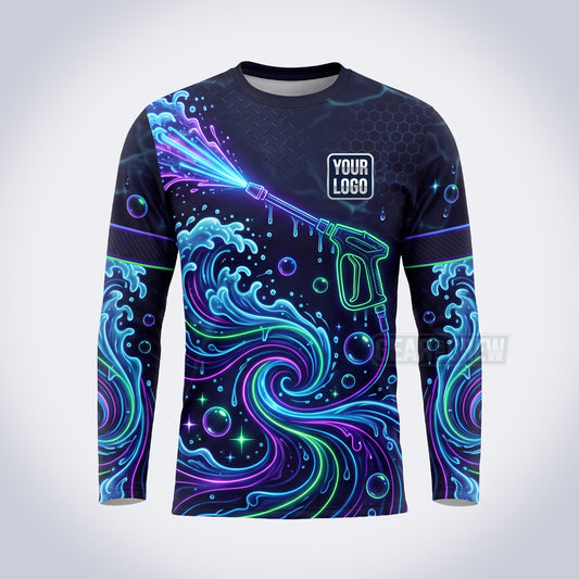 GPWD004 - Neon Current Deep Water Signature Collection - Custom Work Shirt, Premium Sublimation