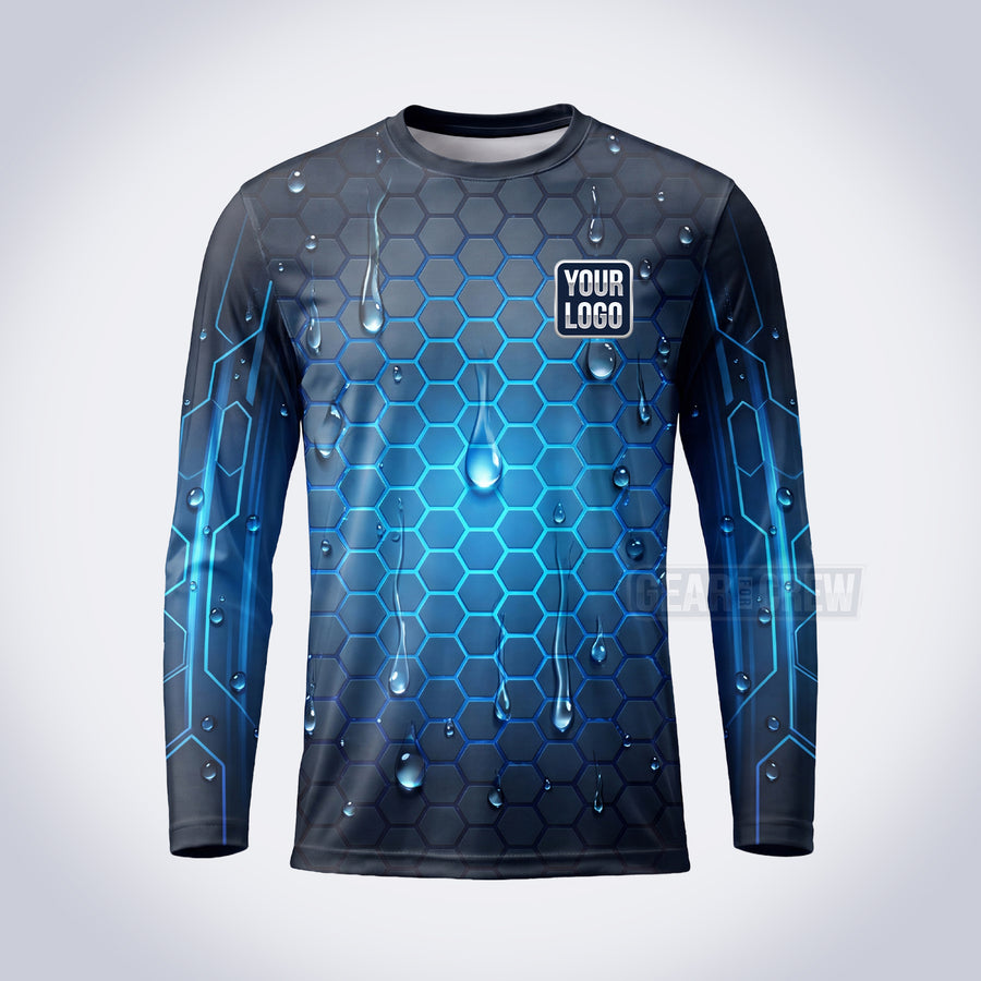 GPWD011 - Hex Glow Deep Water Signature Collection - Custom Work Shirt, Premium Sublimation
