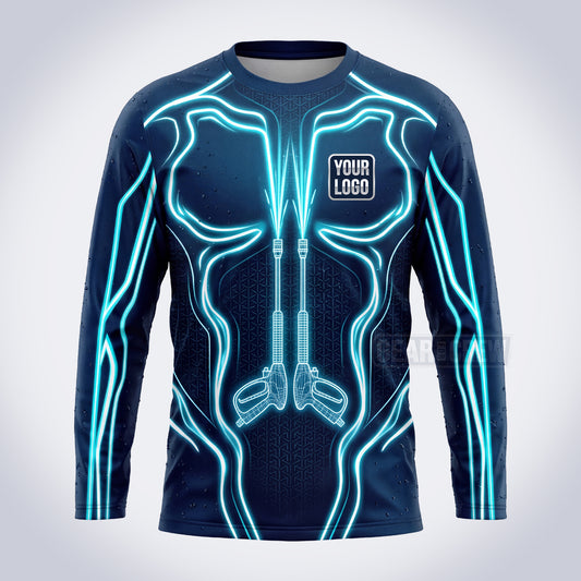 GPWD015 - Neon Circuit Deep Water Signature Collection - Custom Work Shirt, Premium Sublimation