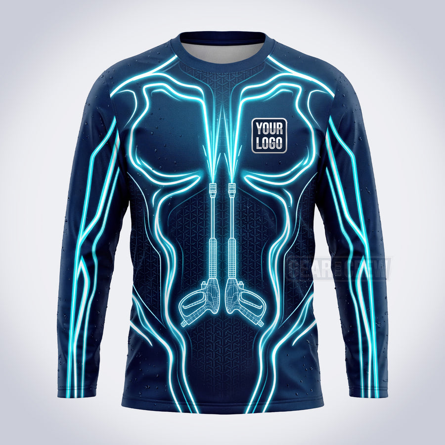 GPWD015 - Neon Circuit Deep Water Signature Collection - Custom Work Shirt, Premium Sublimation