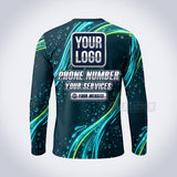 GPWD017 - Green Vortex Deep Water Signature Collection - Custom Work Shirt, Premium Sublimation