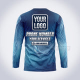 GPWD022 - Blue Silk Deep Water Signature Collection - Custom Work Shirt, Premium Sublimation