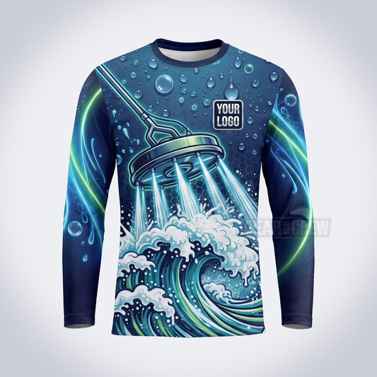 GPWE009 - Shower Wave Explode Water Collection - Custom Work Shirt, Premium Sublimation