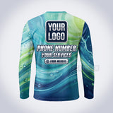 GPWE012 - Teal Splash Explode Water Collection - Custom Work Shirt, Premium Sublimation