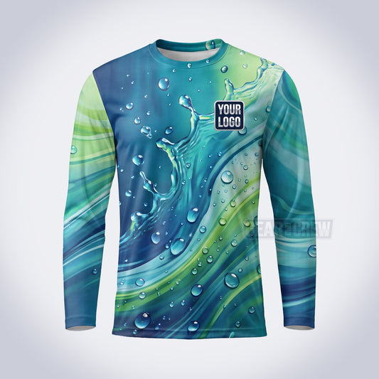 GPWE012 - Teal Splash Explode Water Collection - Custom Work Shirt, Premium Sublimation
