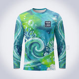GPWE013 - Green Curl Explode Water Collection - Custom Work Shirt, Premium Sublimation