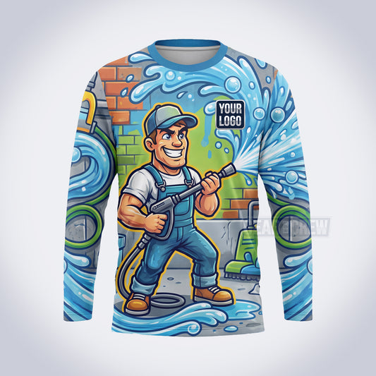 GPWM002 - Brick Blaster Mascot Washer Collection - Custom Work Shirt, Premium Sublimation