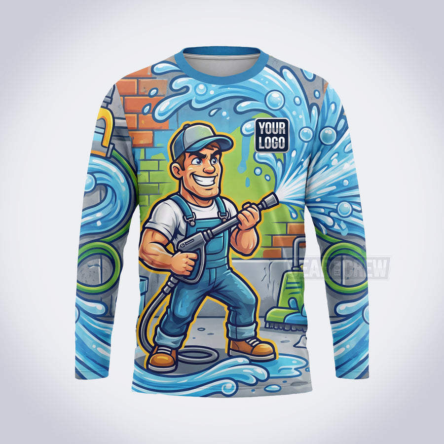 GPWM002 - Brick Blaster Mascot Washer Collection - Custom Work Shirt, Premium Sublimation