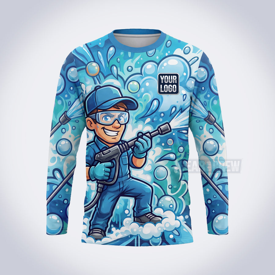 GPWM004 - Goggle Blaster Mascot Washer Collection - Custom Work Shirt, Premium Sublimation