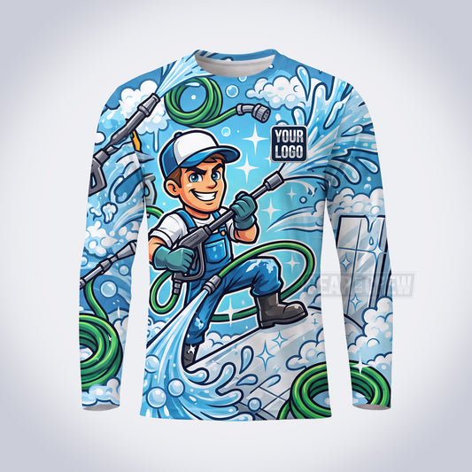 GPWM006 - Crystal Clean Mascot Washer Collection - Custom Work Shirt, Premium Sublimation