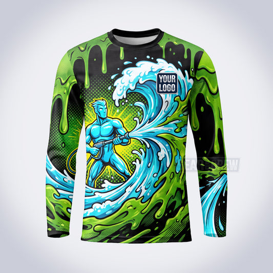 GPWM007 - Aqua Hero Mascot Washer Collection - Custom Work Shirt, Premium Sublimation