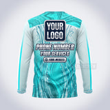 GPWN007 - Aqua Swirl Water Natural Collection - Custom Work Shirt, Premium Sublimation