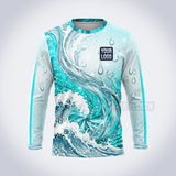 GPWN007 - Aqua Swirl Water Natural Collection - Custom Work Shirt, Premium Sublimation