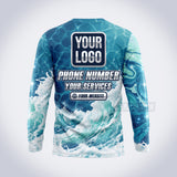 GPWN009 - Ocean Crash Water Natural Collection - Custom Work Shirt, Premium Sublimation