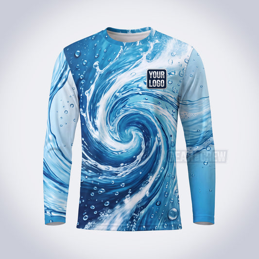 GPWN020 - Blue Vortex Water Natural Collection - Custom Work Shirt, Premium Sublimation