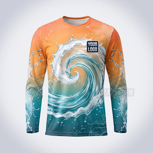 GPWN023 - Amber Swirl Water Natural Collection - Custom Work Shirt, Premium Sublimation
