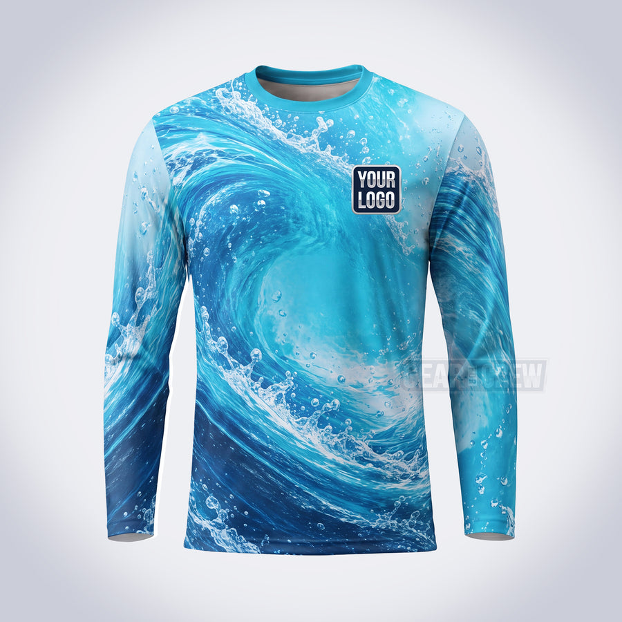 GPWN037 - Tube Wave Water Natural Collection - Custom Work Shirt, Premium Sublimation