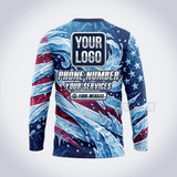 GPWP001 - Frozen Flag USA Patriot Water Collection - Custom Work Shirt, Premium Sublimation