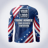 GPWP003 - Star Spangled USA Patriot Water Collection - Custom Work Shirt, Premium Sublimation