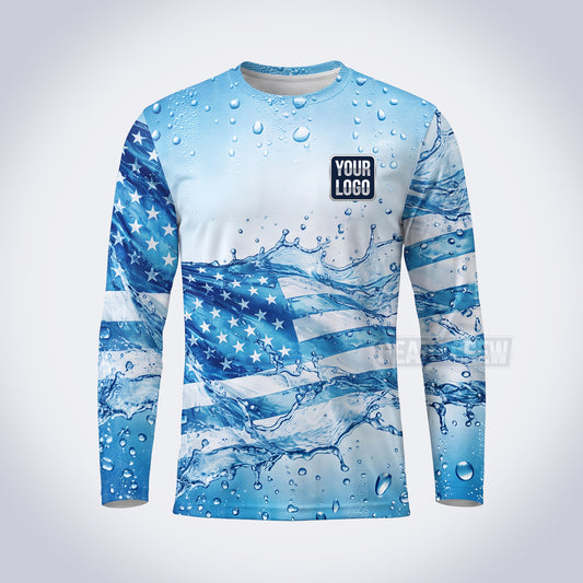 GPWP004 - Sky Flag USA Patriot Water Collection - Custom Work Shirt, Premium Sublimation