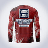 GPWP005 - Red Grunge USA Patriot Water Collection - Custom Work Shirt, Premium Sublimation