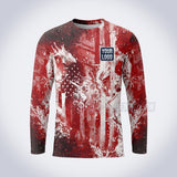 GPWP005 - Red Grunge USA Patriot Water Collection - Custom Work Shirt, Premium Sublimation