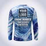 GPWP006 - Star Waves USA Patriot Water Collection - Custom Work Shirt, Premium Sublimation